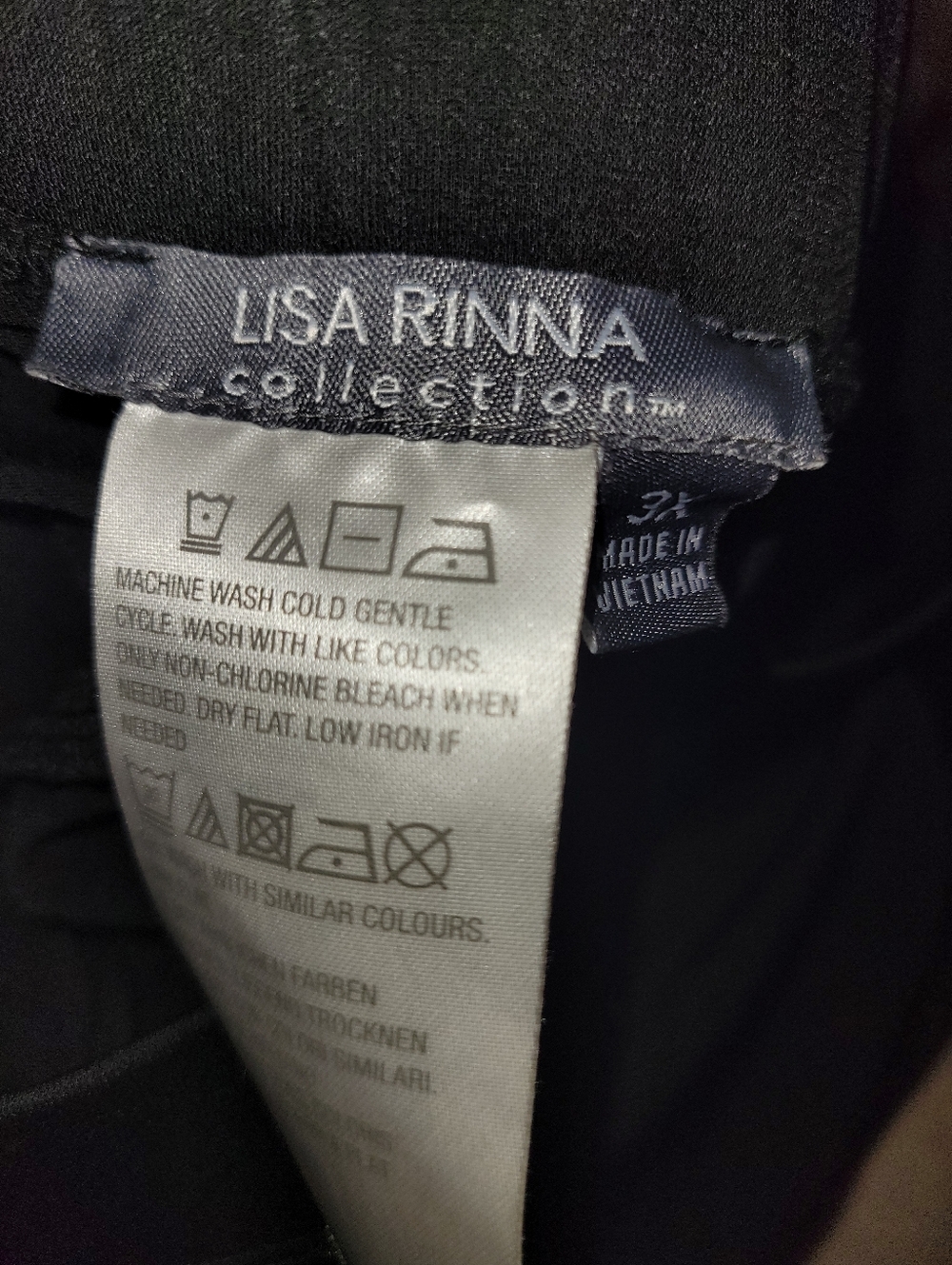 Lisa Rinna Collection Black Joggers Zip Ankle Elastic waist 3X Pants Stretch - Picture 2 of 5